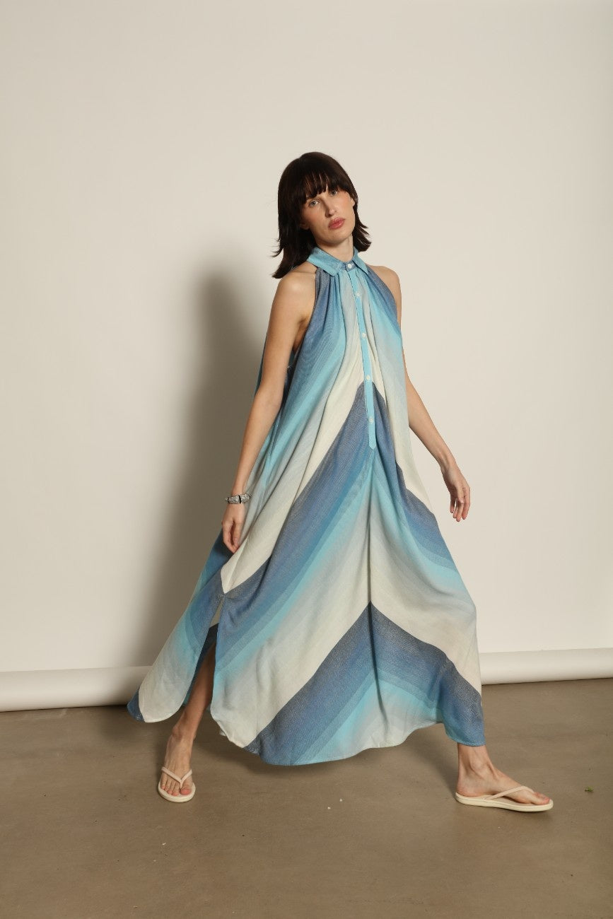 The Halter Dress Small Point Collar - Marrakshi Life
