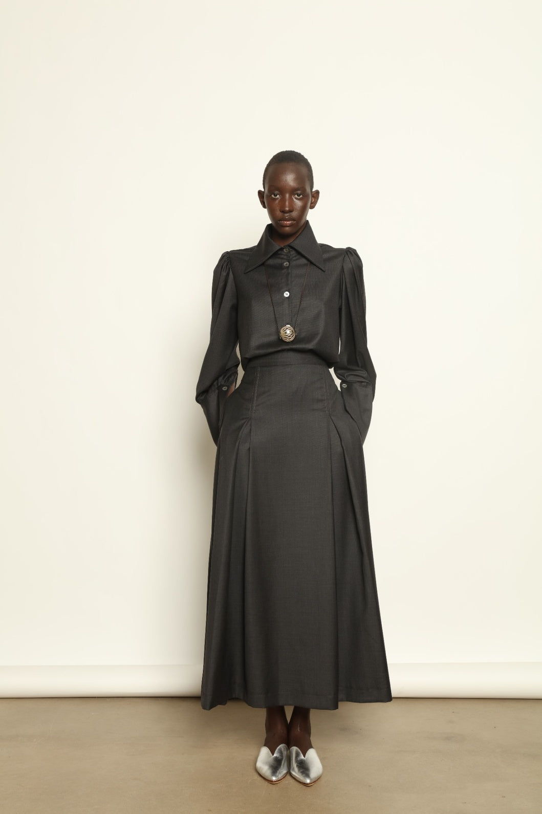 Karin Anthracite Blouse - House of Woven Stories