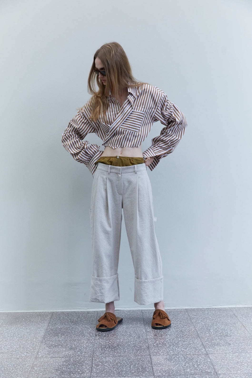 Gina Rust Stripes Shirt - Maison Jejia
