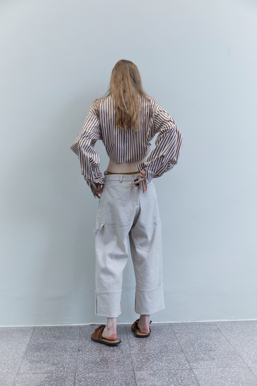 Gina Rust Stripes Shirt - Maison Jejia