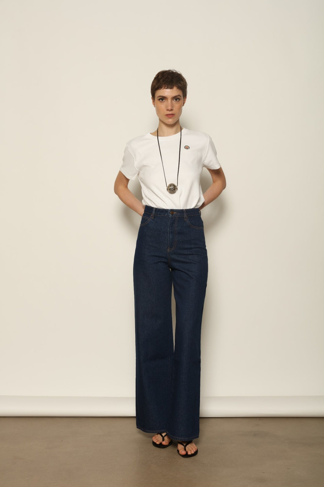 High waisted Le Pantalon Peacock by HAPPY HAUS, designed to create a flattering and defined silhouette.