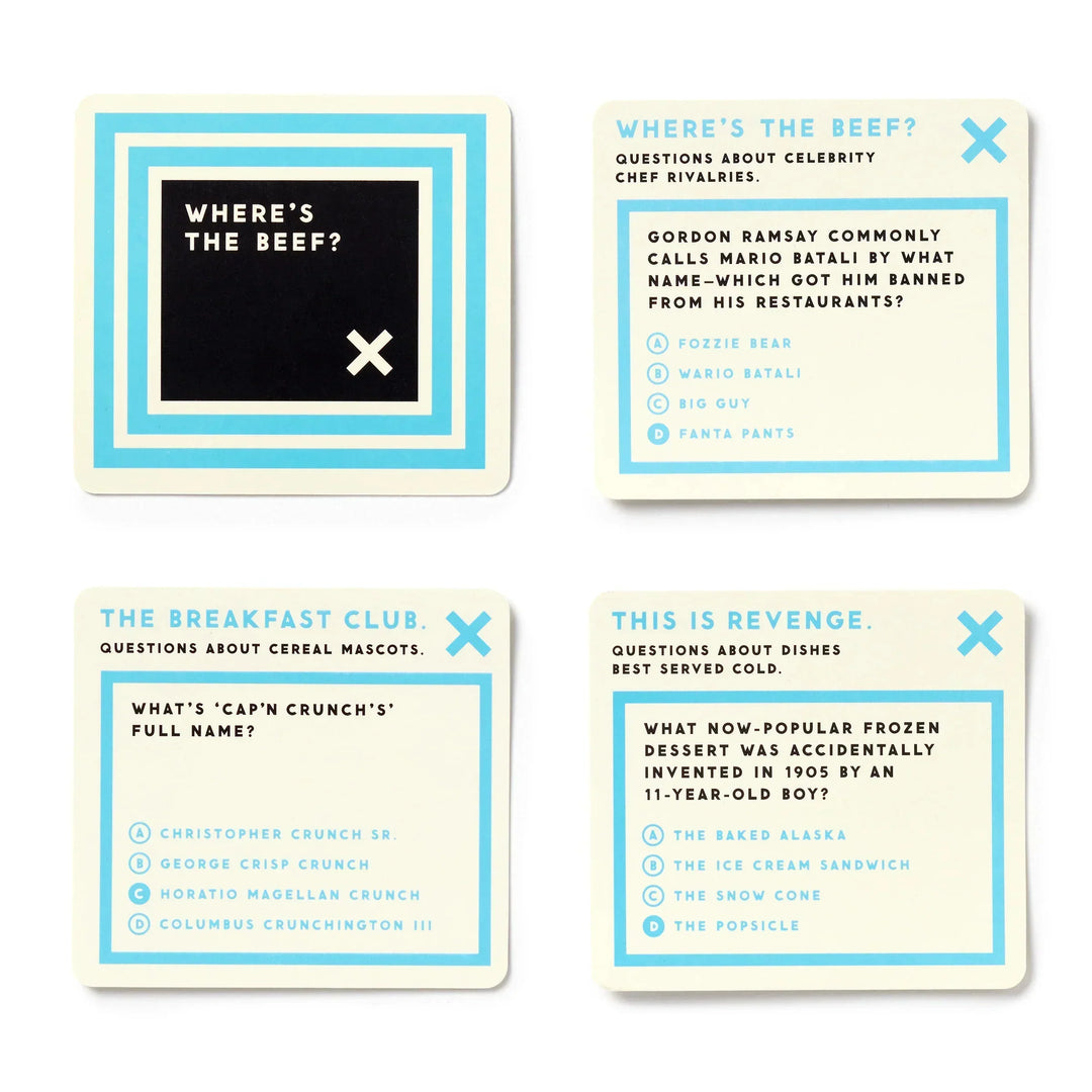 Junk Food & Food Food Trivia Game Set by New Mags – Fun food-themed quiz in a colorful box with 200 questions