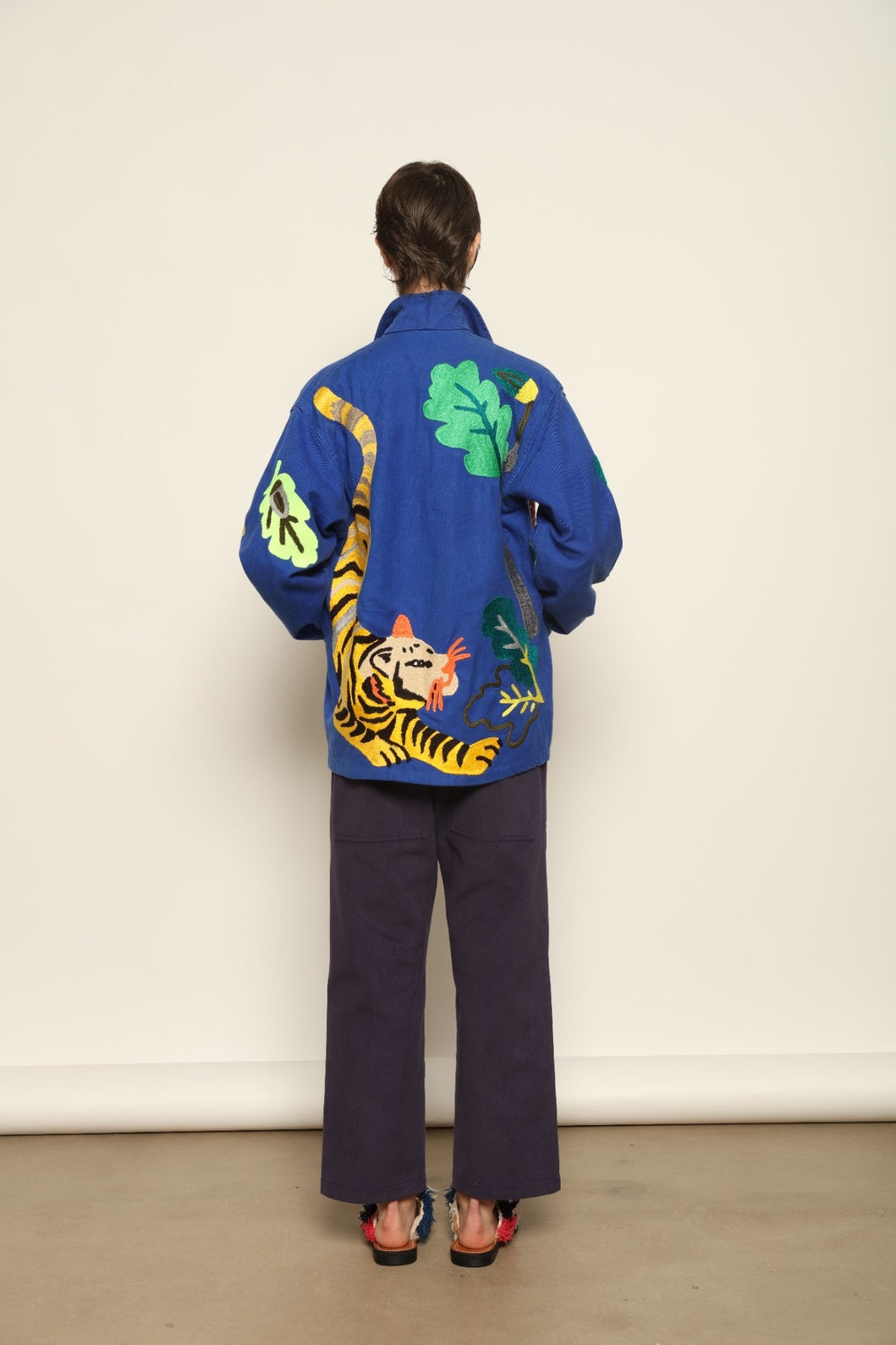 Kilometre Paris jacket featuring embroidery inspired by the Kolkheti Jungle