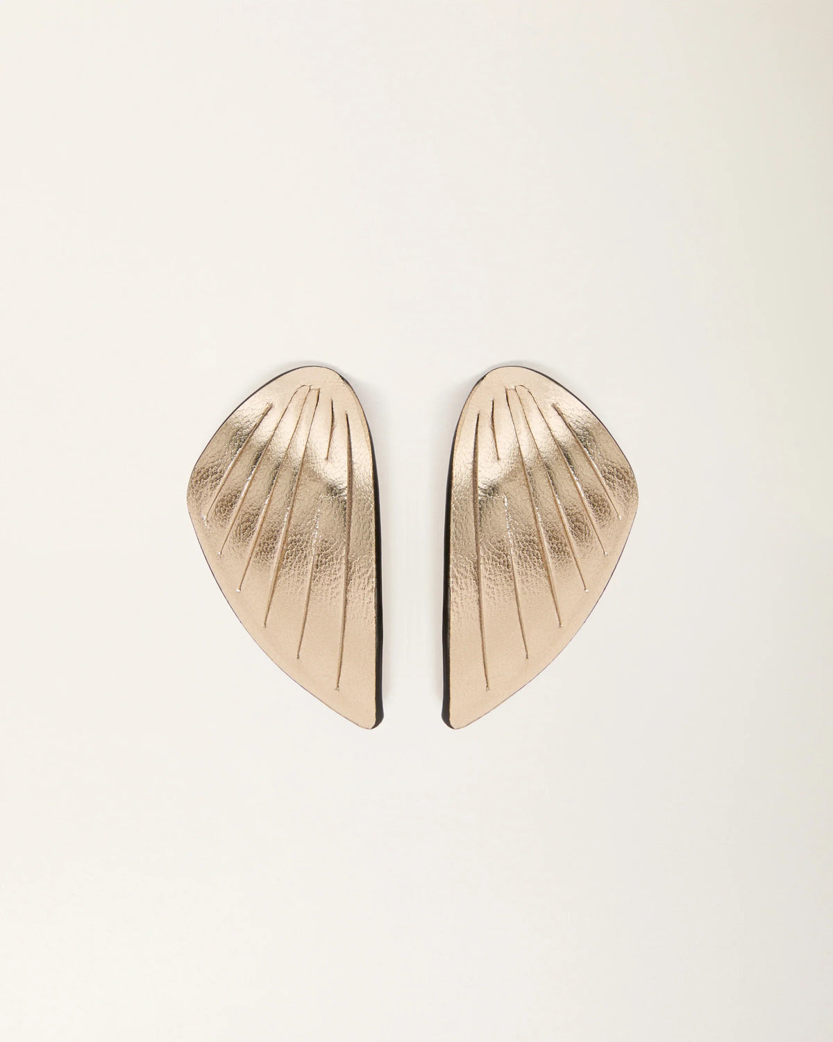 Loto Platinum Earrings by SO-LE STUDIO handcrafted from upcycled Italian leather