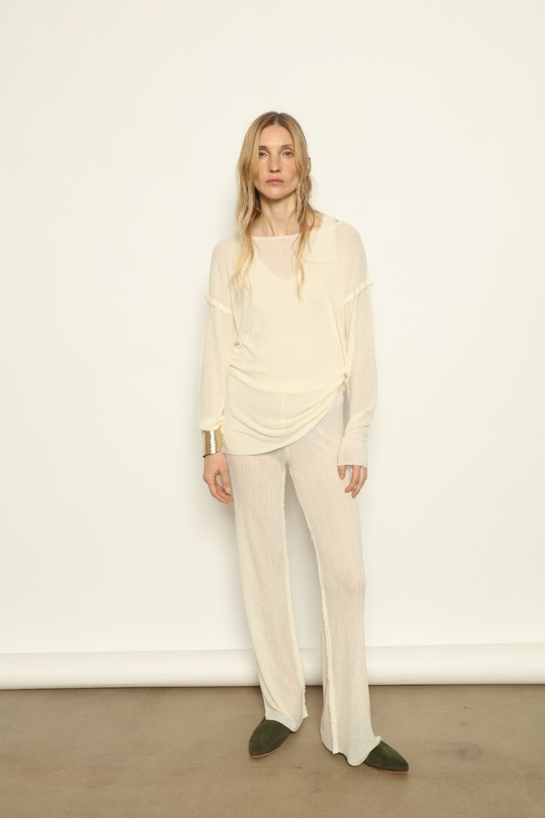 Anastasia Milk Yarn Sweater by Gudrun & Gudrun, part of House of Nomad Stories collection, sustainable milk fiber knitwear with soft silk-like texture and relaxed Nordic silhouette