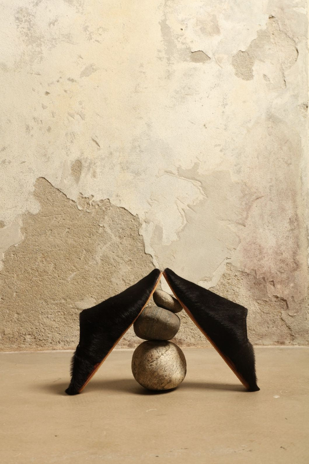 Cowhide Black Baboush by House of Nomad Stories, handmade in Marrakesh from soft black cowhide with supple leather construction and a refined unisex silhouette.