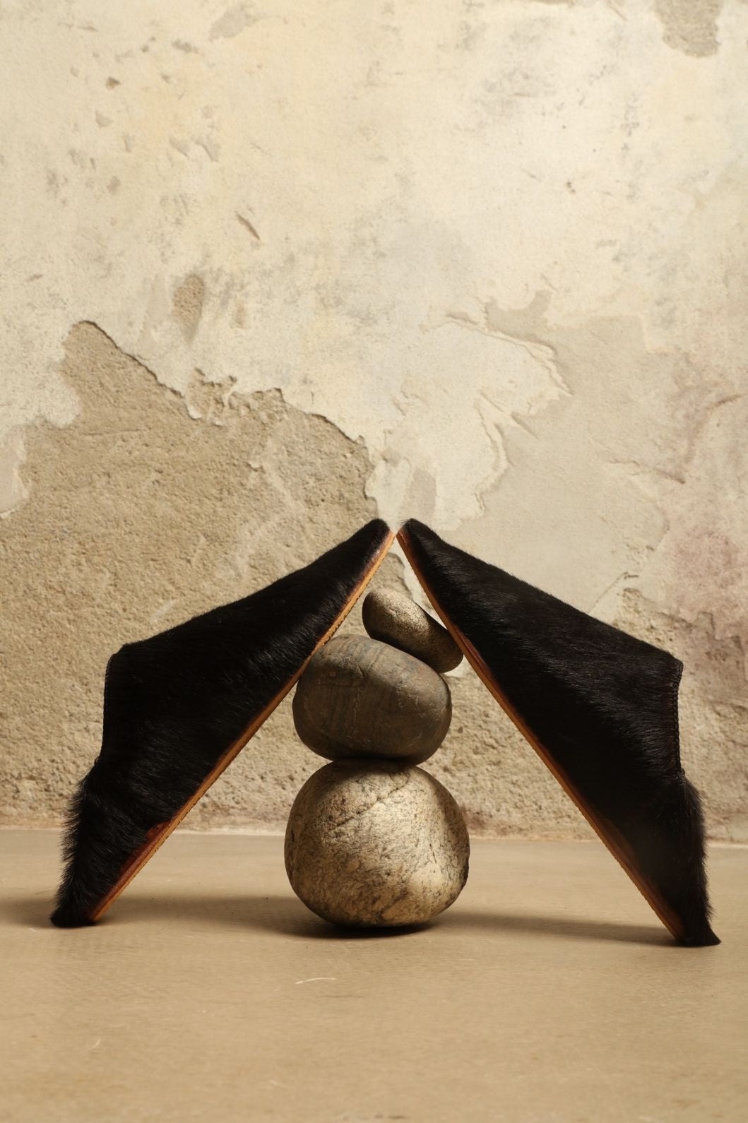 Cowhide Black Baboush by House of Nomad Stories, handmade in Marrakesh from soft black cowhide with supple leather construction and a refined unisex silhouette.