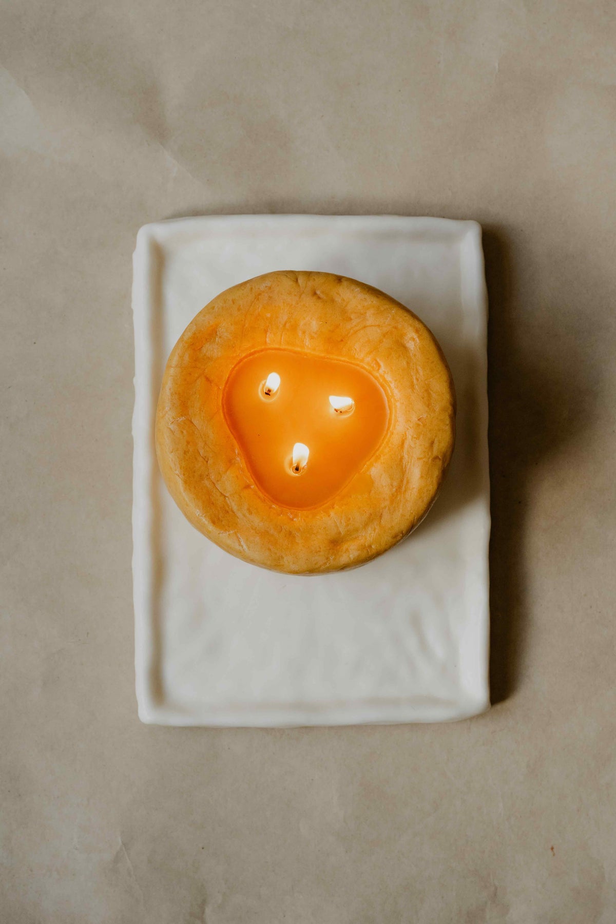 KLOTZ 3-Wick Candle in Honey by Oberflacht, part of the House of Nomad Stories selection, handmade in the Black Forest from beeswax with natural variations in shape, colour, and texture.