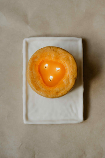 KLOTZ 3-Wick Candle in Honey by Oberflacht, part of the House of Nomad Stories selection, handmade in the Black Forest from beeswax with natural variations in shape, colour, and texture.