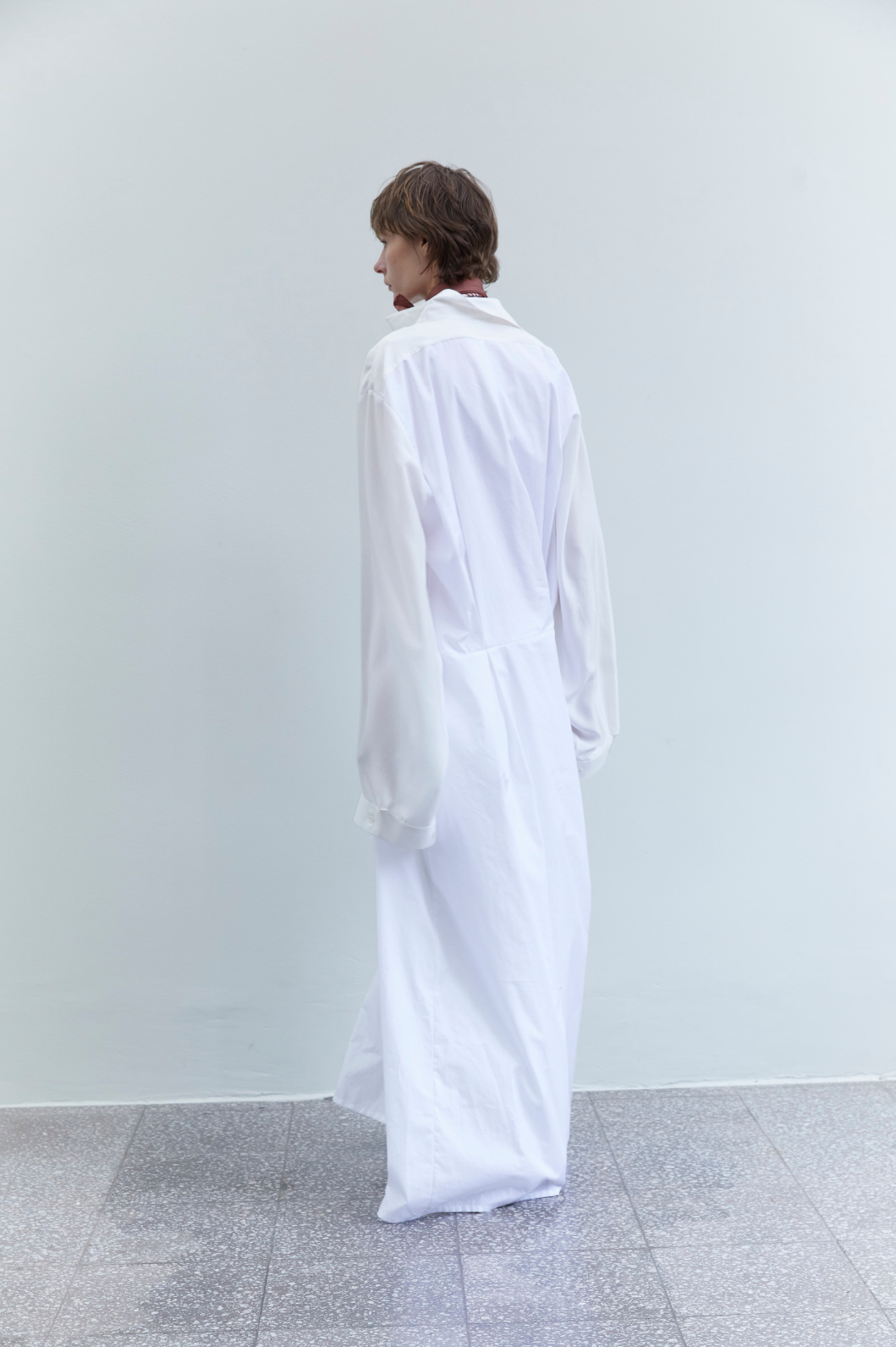 Tina Silk Dress by Maison Jejia featuring fluid volume and a light, graceful fall.