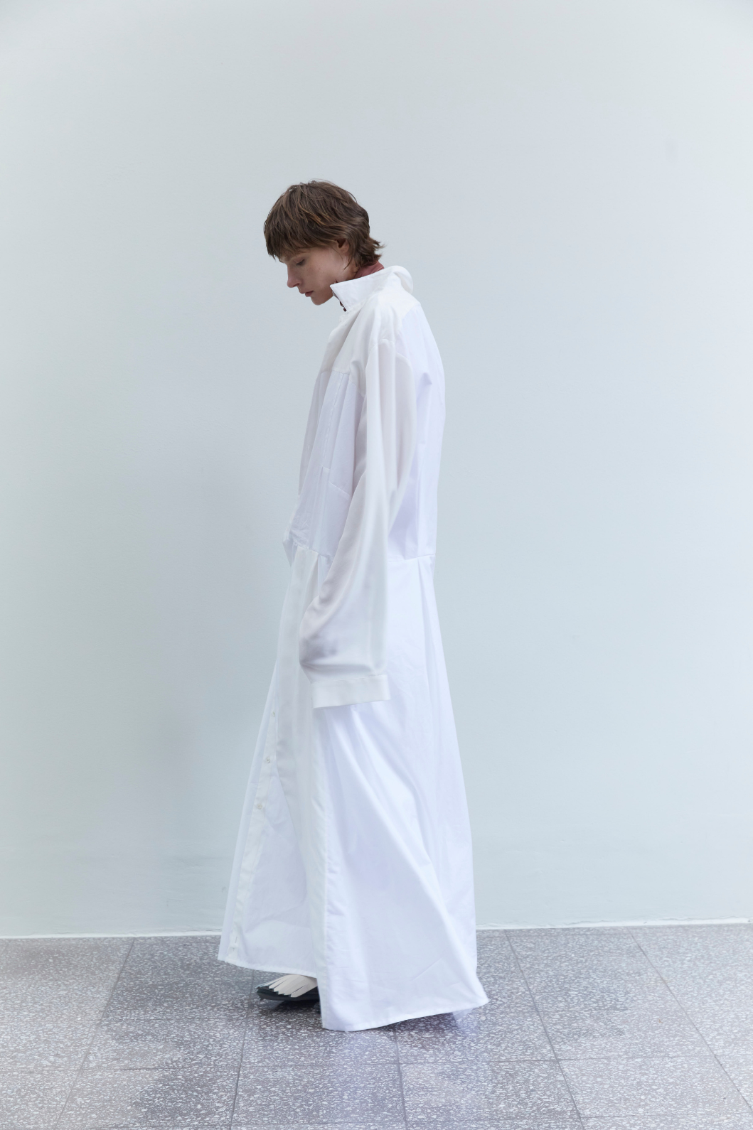 Detail of the Tina Silk Dress by Maison Jejia showing the smooth tactile quality of 100% silk.