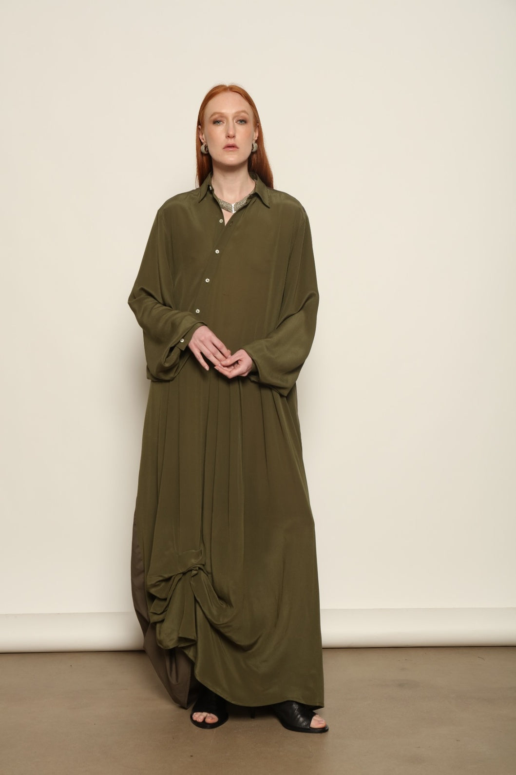 Tina Silk Dress by Maison Jejia crafted from soft 100% silk with a lightweight, refined finish.