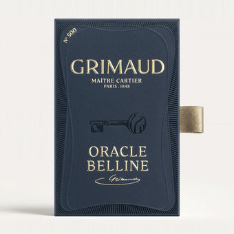 N°500 Oracle de Belline by Grimaud Paris from the House of Nomad Stories selection, luxury 53-card oracle deck made in France with illustrated design, gold foil details and included guidebook.