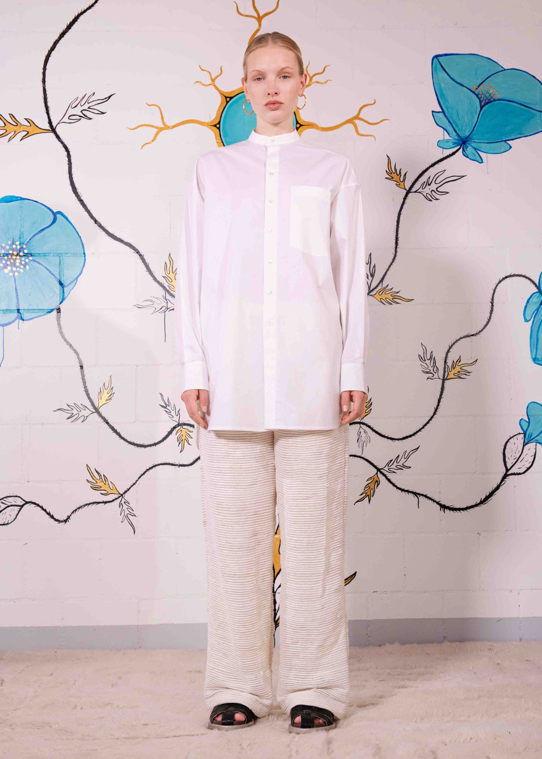 Paiwand Pajama Handloomed Cream Organic Cotton Trousers, crafted from upcycled textile waste and selected by House of Nomad Stories.