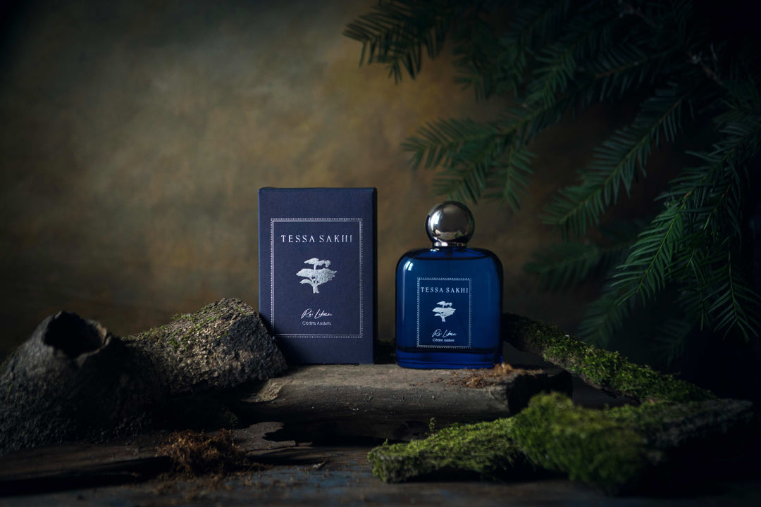 Roi Liban Cèdre Ambre by Tessa Sakhi woody Eau de Parfum bottle inspired by Lebanon Cedars of God forest at House of Nomad Stories