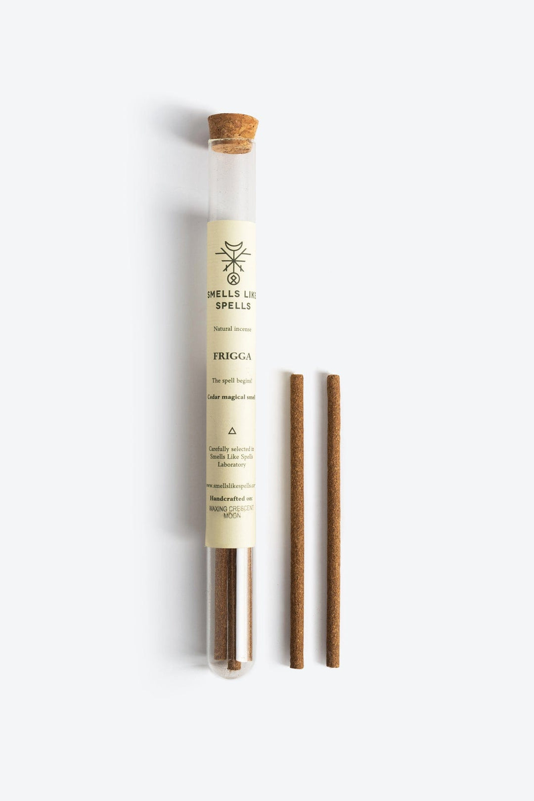 Handcrafted Frigga cedar incense sticks by Smells Like Spells, offered by House of Nomad Stories. Designed to create harmony, protect your home and family, and bring prosperity with a natural, spiritual fragrance inspired by Norse mythology.